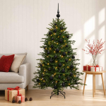 Kunstkuusk koos j&otilde;ulukuuliga 150 cm 150 led-i soe valge