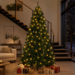 Kunstlik kokkupandav j&otilde;ulupuu 300 cm 1000 led-i soe valge pvc