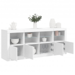 Puhvetkapp led-tulega, valge, 163 x 37 x 67 cm