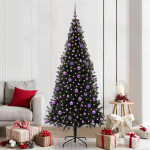 J&otilde;ulupuu koos 300 led-iga koos alusega must 210 cm pvc