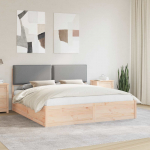 Voodiraam pehme peatoega peaga helehall 180 x 200 cm tahke m&auml;nd