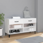 Jalatsikapp, k&otilde;rgl&auml;ikega valge, 102 x 35 x 55 cm, tehispuit
