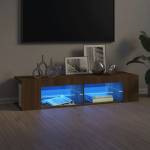 Telerialus led-tuledega, pruun tamm, 135 x 39 x 30 cm