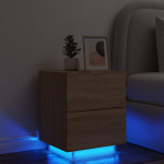&Ouml;&ouml;kapid led-valgustusega, sonoma tamm, tehispuit