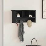 Seinale kinnitatav riidepuu must tamm 50 x 16 x 26 cm tehispuit