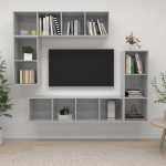 4-osaline telerikappide komplekt, betoonhall, puitlaastplaat