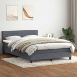 Box vedruvoodi madratsiga tumehall 140x220 cm samet