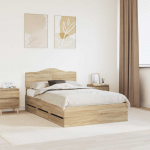 Voodi raam sahtliga peaga sonoma tamm 120 x 200 cm inseneripuit