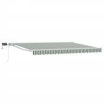 Manuaalne varikatus led-idega roheline ja valge 4,5 &times; 3 m