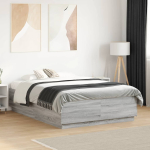 Voodiraam, hall sonoma tamm, 140 x 190 cm, tehispuit