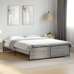 Voodiraam, hall sonoma tamm, 140 x 200 cm, tehispuit ja metall