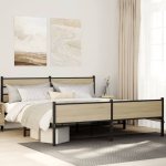 Metallist voodiraam ilma madratsita sonoma tamm 183x213 cm