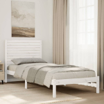 Voodiraam ilma madratsita, valge, 90 x 220 cm, m&auml;nnipuit