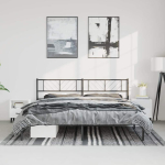Metallist voodiraam peatsiga, must, 183x213 cm
