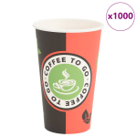 Paberist kohvitassid, 1000 tk, 16 untsi, 400 ml, punane ja must
