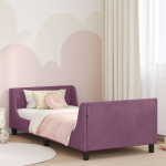 Laste voodiraam peatoega peaga lilla 80 x 200 cm samet