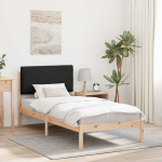 Voodiraam pehme peatoega must 80 x 200 cm tahke m&auml;nd