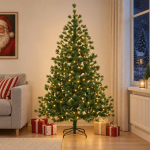 Kunstlik kokkupandav j&otilde;ulupuu 180 cm 300 led-i soe valge