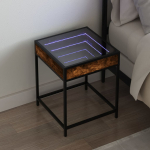 &Ouml;&ouml;kapp led-tuledega, suitsutatud tamm, 40 x 40 x 51 cm