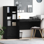 Laud koos hoiuruumiga sahtliga 2 pcs must tamm tehispuit