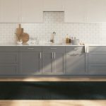 Vaip, ristk&uuml;likukujuline, hall, 100 x 1000 cm, bambus