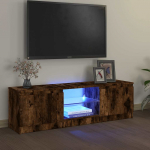 Telerialus led-tuledega, suitsutatud tamm, 120 x 30 x 36 cm