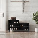 Jalatsikapp, must, 102 x 36 x 60 cm, tehispuit