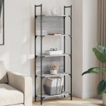Raamaturiiul 5-korruseline, hall sonoma tamm, 60,5x24x166,5 cm
