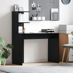 Laud riiuliga must tamm 102 x 50 x 124 cm tehispuit