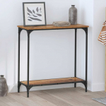 Konsoollaud riiuliga vana puit 75 x 30.5 x 75 cm tehispuit