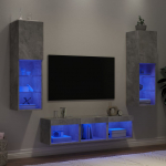 5-osaline telerikappide komplekt led-tuledega, betoonhall
