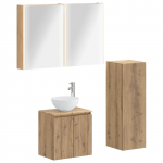 Vannitoa m&ouml;&ouml;bleset 4 pcs artisan tamm tehispuit ja klaas