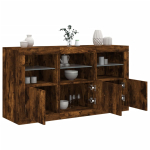 Puhvetkapp led-tuledega, suitsutatud tamm, 123 x 37 x 67 cm