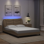 Voodiraam led-iga ilma madratsita hvar, cappuccino, 140 x 190 cm