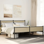 Metallist voodiraam ilma madratsita sonoma tamm 193x203 cm