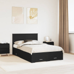 Voodi raam sahtliga peaga must 135 x 190 cm tehispuit