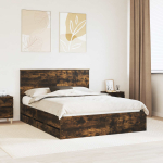 Voodi raam sahtliga suitsetatud tamm 150 x 200 cm inseneripuit