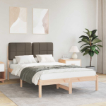 Voodiraam pehme peatoega pruunikashall 120 x 200 cm tahke m&auml;nd