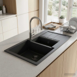 Kaheosaline k&ouml;&ouml;givalamu graniit 80 x 50 x 30,5 cm tumehall