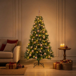 Tehisj&otilde;ulukuusk koos kaunistustega 120 cm 150 led-i soe valge