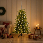 Kunstkuusk koos j&otilde;ulukuuliga 120 cm 150 led-i soe valge