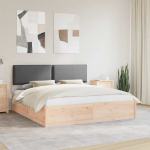 Voodiraam pehme peatoega peaga tumehall 180 x 200 cm tahke m&auml;nd