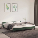 Voodiraam ilma madratsita tumeroheline 180x200 cm samet