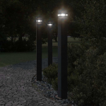 Anduriga aia lambipostid 3 tk, must, 110 cm, alumiinium