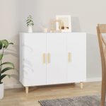 Puhvetkapp, valge, 90 x 34 x 80 cm, tehispuit