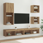Tv seinakapid koos led-iga 5 pcs k&auml;sit&ouml;&ouml;puu tehispuit