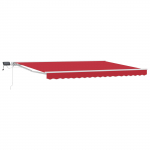 Manuaalne varikatus led-idega punane 4 &times; 3,5 m