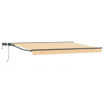 Manuaalne varikatus led-idega kollane ja valge 5 x 3 m
