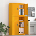 Hoiukapp 2 tk sinepikollane 80 x 40 x 175 cm teras lukustatav
