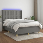 Kontinentaalvoodi madrats ja led, tumehall, 140x190 cm, kangas